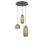 Vessel Round Multi Light Pendant - Flat Bronze / Vessel Bronze