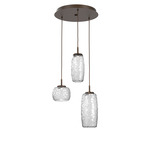 Vessel Round Multi Light Pendant - Flat Bronze / Vessel Clear