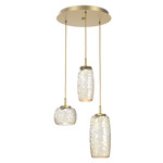 Vessel Round Multi Light Pendant - Gilded Brass / Vessel Amber