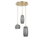 Vessel Round Multi Light Pendant - Gilded Brass / Vessel Smoke