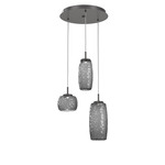 Vessel Round Multi Light Pendant - Graphite / Vessel Smoke