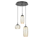 Vessel Round Multi Light Pendant - Matte Black / Vessel Amber