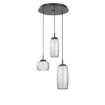 Vessel Round Multi Light Pendant - Matte Black / Vessel Clear