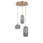 Vessel Round Multi Light Pendant - Novel Brass / Vessel Smoke