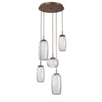 Vessel Round Multi Light Pendant - Burnished Bronze / Vessel Clear