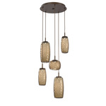 Vessel Round Multi Light Pendant - Flat Bronze / Vessel Bronze