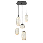 Vessel Round Multi Light Pendant - Matte Black / Vessel Amber