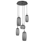 Vessel Round Multi Light Pendant - Matte Black / Vessel Smoke