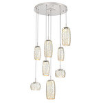 Vessel Round Multi Light Pendant - Metallic Beige Silver / Vessel Amber