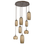 Vessel Round Multi Light Pendant - Flat Bronze / Vessel Bronze