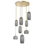 Vessel Round Multi Light Pendant - Gilded Brass / Vessel Smoke