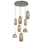 Vessel Round Multi Light Pendant - Graphite / Vessel Bronze