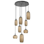 Vessel Round Multi Light Pendant - Matte Black / Vessel Bronze