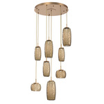 Vessel Round Multi Light Pendant - Novel Brass / Vessel Bronze