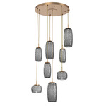 Vessel Round Multi Light Pendant - Novel Brass / Vessel Smoke