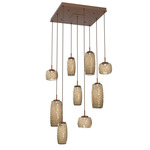 Vessel Square Multi Light Pendant - Burnished Bronze / Vessel Bronze