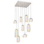 Vessel Square Multi Light Pendant - Metallic Beige Silver / Vessel Amber