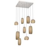 Vessel Square Multi Light Pendant - Beige Silver / Vessel Bronze