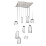 Vessel Square Multi Light Pendant - Beige Silver / Vessel Clear