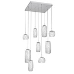 Vessel Square Multi Light Pendant - Classic Silver / Vessel Clear