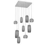 Vessel Square Multi Light Pendant - Classic Silver / Vessel Smoke