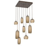 Vessel Square Multi Light Pendant - Flat Bronze / Vessel Bronze