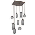 Vessel Square Multi Light Pendant - Flat Bronze / Vessel Smoke