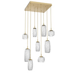 Vessel Square Multi Light Pendant - Gilded Brass / Vessel Clear