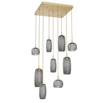 Vessel Square Multi Light Pendant - Gilded Brass / Vessel Smoke