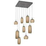 Vessel Square Multi Light Pendant - Graphite / Vessel Bronze