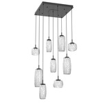 Vessel Square Multi Light Pendant - Matte Black / Vessel Clear