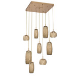 Vessel Square Multi Light Pendant - Novel Brass / Vessel Bronze