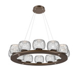 Vessel Ring Chandelier - Flat Bronze / Vessel Clear