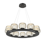 Vessel Ring Chandelier - Matte Black / Vessel Amber