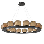 Vessel Ring Chandelier - Matte Black / Vessel Bronze