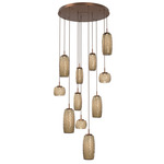 Vessel Round Multi Light Pendant - Burnished Bronze / Vessel Bronze