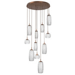 Vessel Round Multi Light Pendant - Burnished Bronze / Vessel Clear