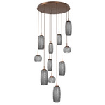 Vessel Round Multi Light Pendant - Burnished Bronze / Vessel Smoke