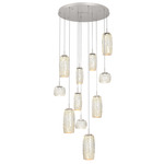 Vessel Round Multi Light Pendant - Metallic Beige Silver / Vessel Amber