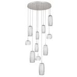 Vessel Round Multi Light Pendant - Metallic Beige Silver / Vessel Clear