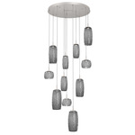 Vessel Round Multi Light Pendant - Metallic Beige Silver / Vessel Smoke