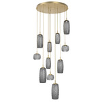 Vessel Round Multi Light Pendant - Gilded Brass / Vessel Smoke