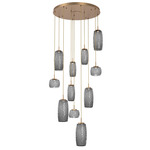 Vessel Round Multi Light Pendant - Novel Brass / Vessel Smoke