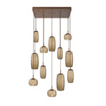 Vessel Square Multi Light Pendant - Burnished Bronze / Vessel Bronze