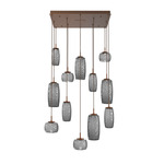 Vessel Square Multi Light Pendant - Burnished Bronze / Vessel Smoke