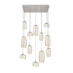 Vessel Square Multi Light Pendant - Metallic Beige Silver / Vessel Amber