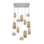 Vessel Square Multi Light Pendant - Beige Silver / Vessel Bronze