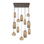Vessel Square Multi Light Pendant - Flat Bronze / Vessel Bronze