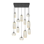 Vessel Square Multi Light Pendant - Matte Black / Vessel Amber