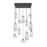 Vessel Square Multi Light Pendant - Matte Black / Vessel Clear